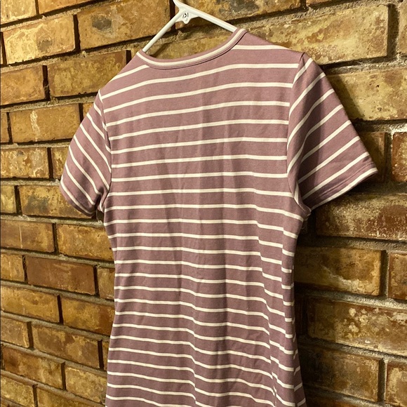 Lilac Light Purple Short Sleeve V-Neck Lightweight Sweater Mini Dress - Picture 9 of 10